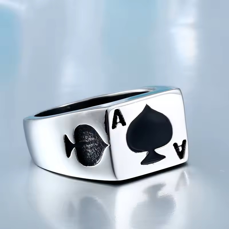 muški prsten poker karte od hirurškog čelika srbija
