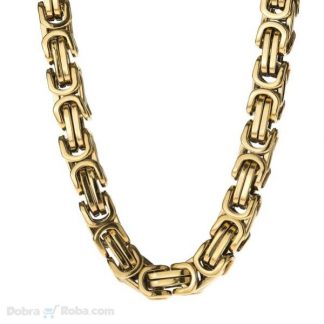 muška zlatna ogrlica kraljevski rad od stainless steel čelika