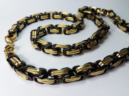muski nakit lanac kajla kraljevski rad od celika koji ne rđa boja crna i zlatna