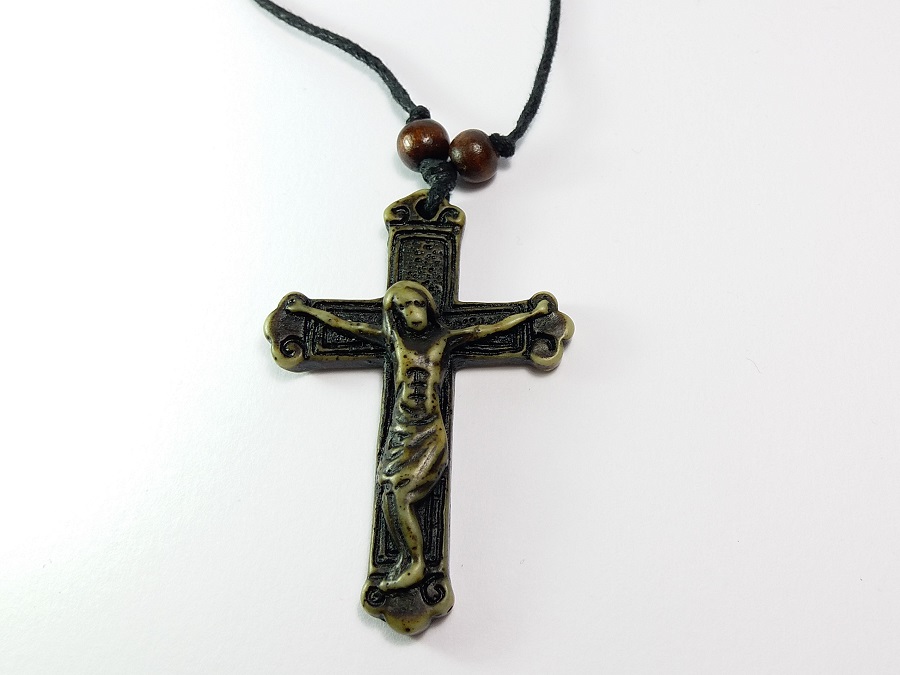 Ogrlica Isusovo Raspeće - Muška Kožna sa Priveskom