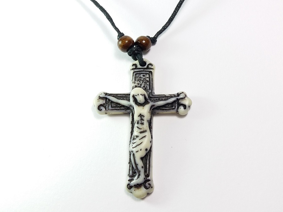 Ogrlica Isusovo Raspeće - Muška Kožna sa Priveskom