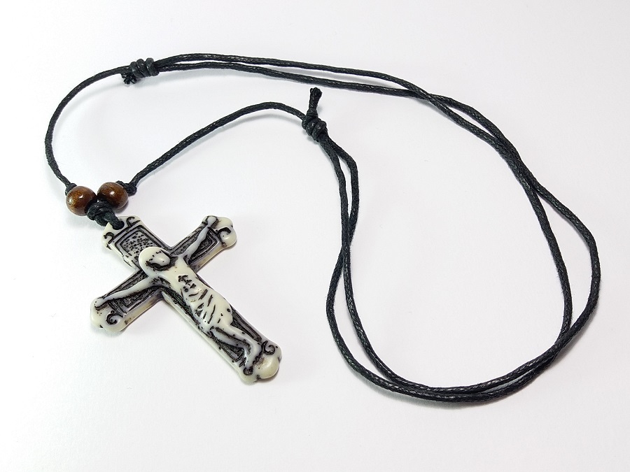 Ogrlica Isusovo Raspeće - Muška Kožna sa Priveskom