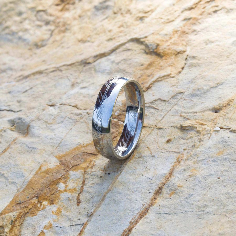 sivi lord of the rings prsten moći gospodar prstenova hirurški čelik siva boja