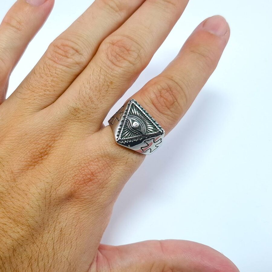 svevideće oko iluminati prsten za muškarce od nerđajućeg čelika srbija