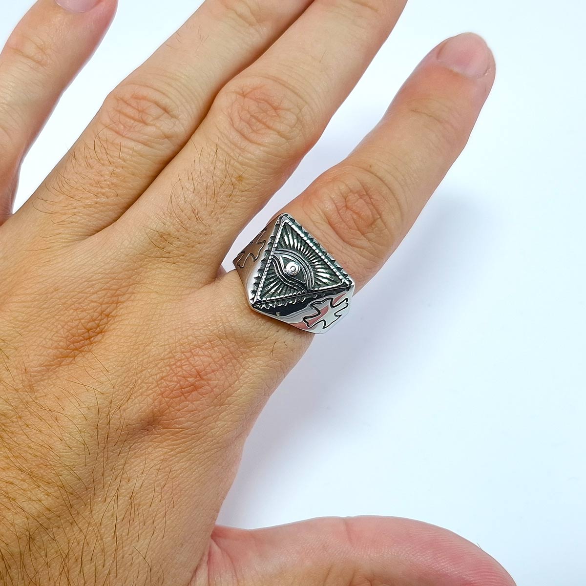 svevideće oko iluminati prsten za muškarce od nerđajućeg čelika srbija