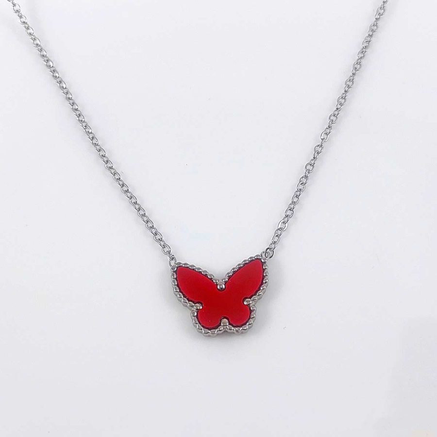 crvena ženska leptir ogrlica butterfly srbija nakit sa leptirima beograd kragujevac novi sad prodaja