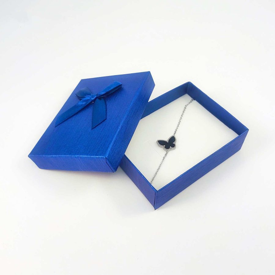 srebrna boja siva leptir narukvica ženska od nerđajućeg medicinskog čelika srbija