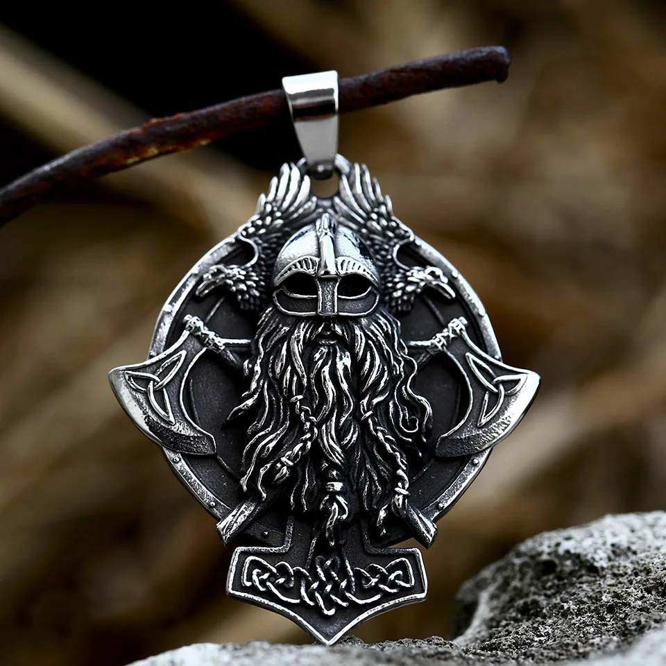 viking muška ogrlica od hirurškog čelika lanac sa priveskom srbija