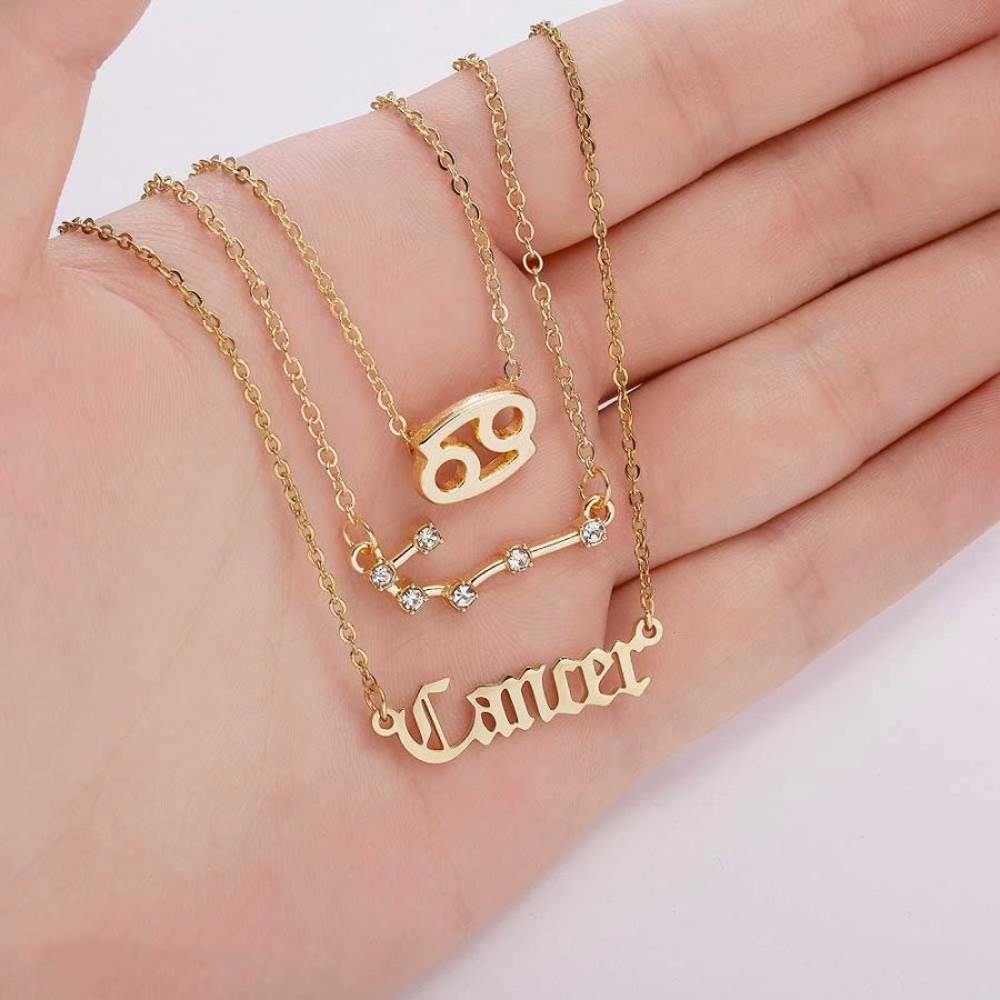 ogrlica za žene lančić sa priveskom ženski od hirurškog čelika horoskopski znak rak