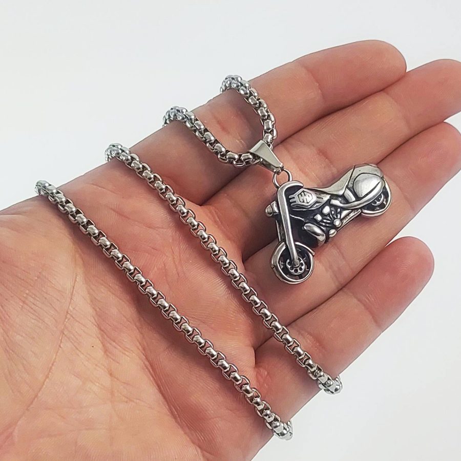 biker ogrlica od nerđajućeg čelika stainless steel ogrlica za bajkere moto srbija