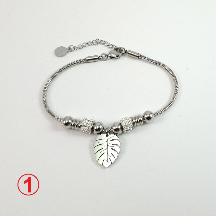 ženska narukvica nerđajući čelik list