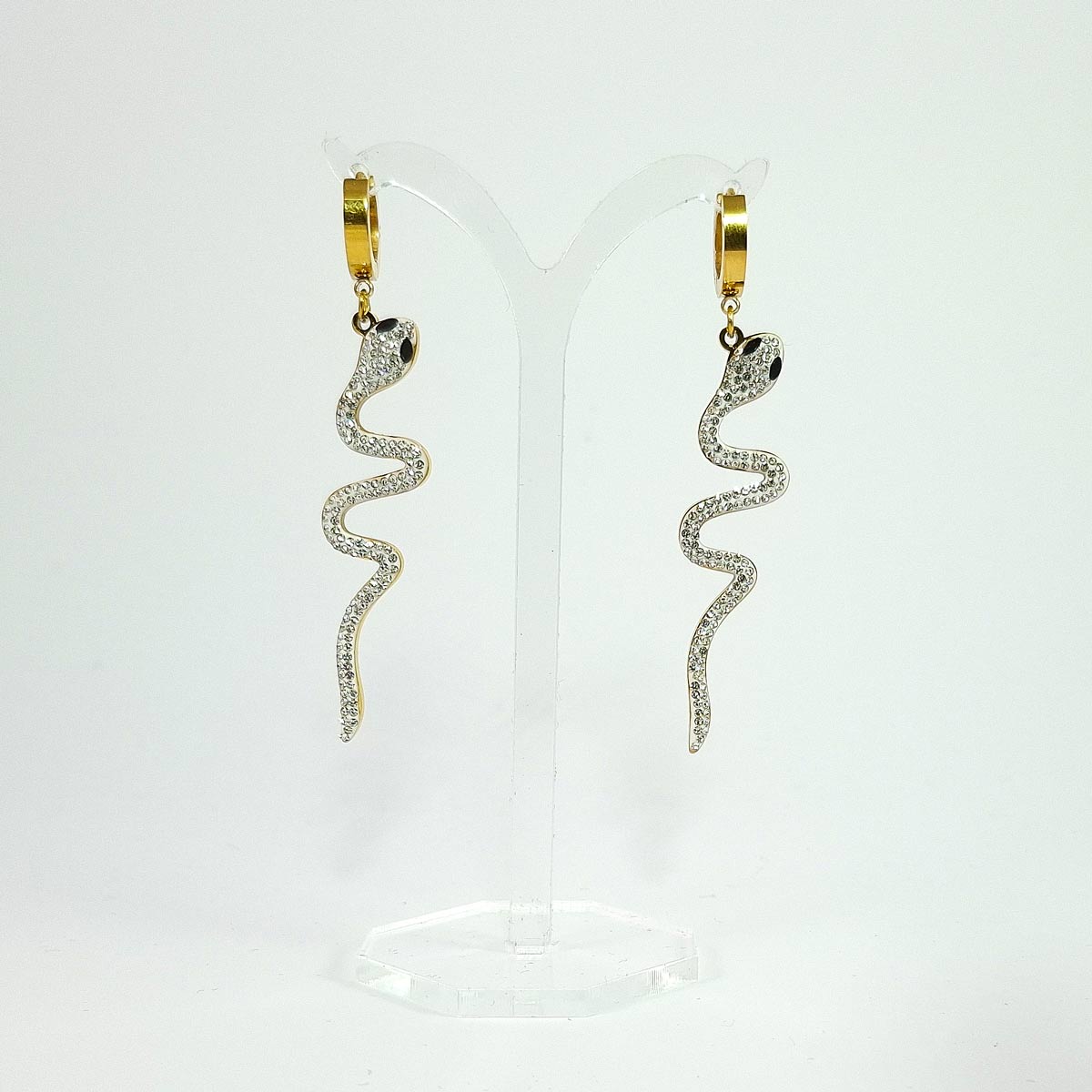 ženske zmijice minđuše od hirurškog čelika sa cirkonima