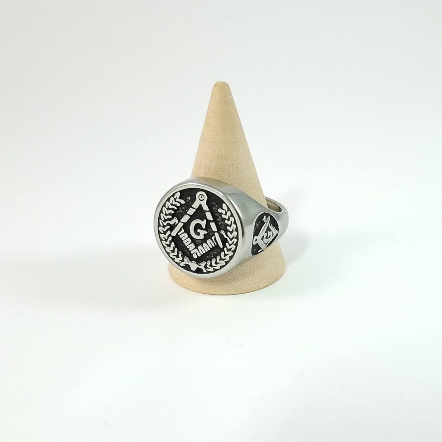 muški masonski prsten od hirurškog čelika