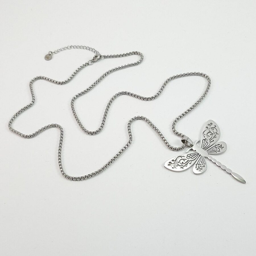 unisex ogrlica lančić sa priveskom u obliku vilinog konjica nerđajući čelik stainless steel 316L beograd srbija