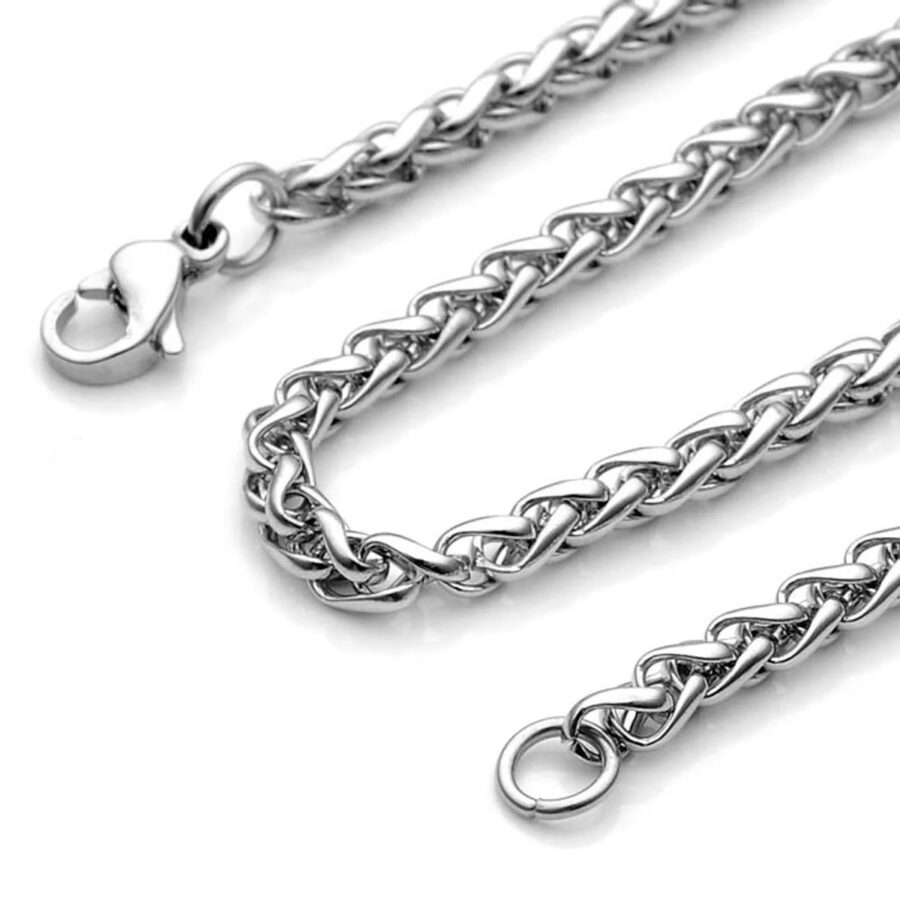 muška ogrlica hirurški čelik okrugli plet pletena muški lančić