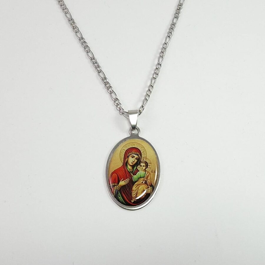 bogorodica ogrlica za muškarce od nerđajućeg čelika