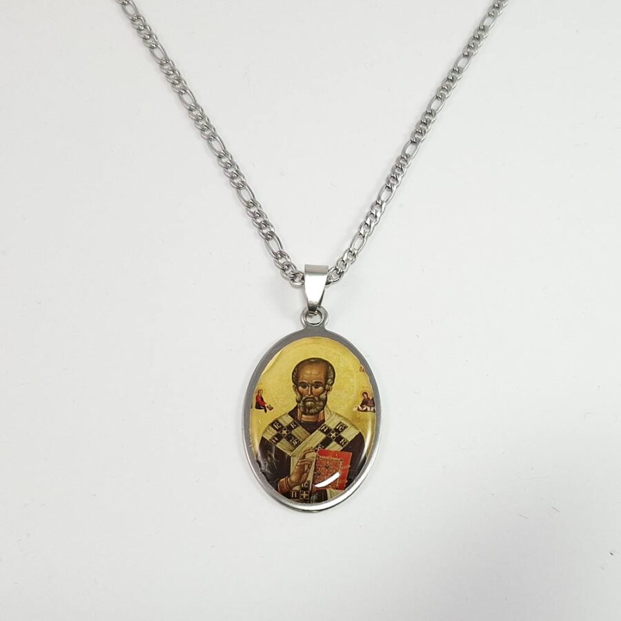 Sveti Nikola ogrlica muška lančić sa priveskom lik svetog nikole pravoslavlje Srbija